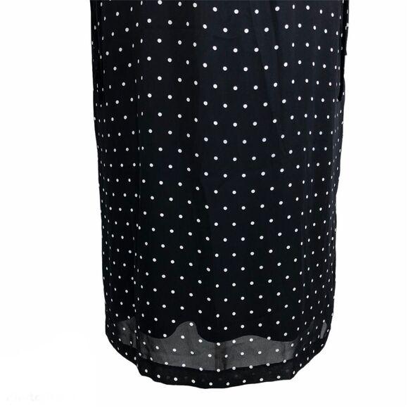 K & Company Career Chiffon Jacket Dress Lined Polka Dot Short Sleeves Boat Neck - Picture 6 of 12